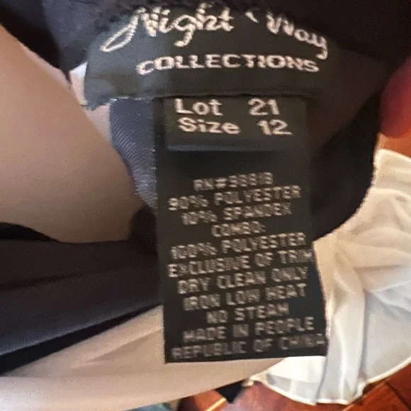 Vintage Night Way Collections Evening Formal  Gown Size 12 Tags NOS Black White - Picture 6 of 11